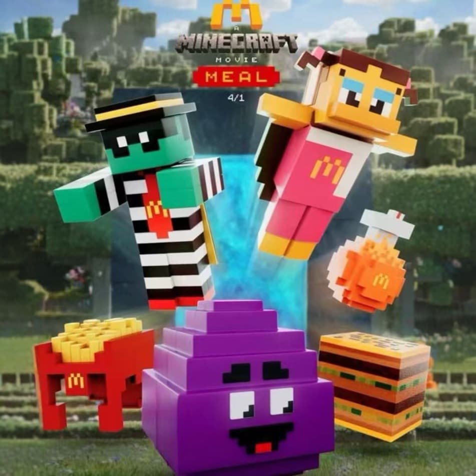 2025 McDonald's Minecraft Joint Movie Absence of Work Energy Package Happy Paradise Mini Joint Model 1
