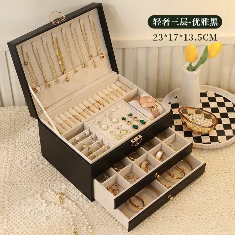 Storage system, high-end storage box, sophisticated necklace and earrings, jewelry, capacious accessory 6