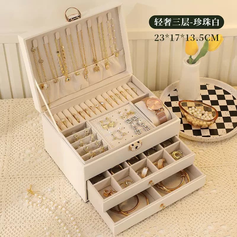Storage system, high-end storage box, sophisticated necklace and earrings, jewelry, capacious accessory 7