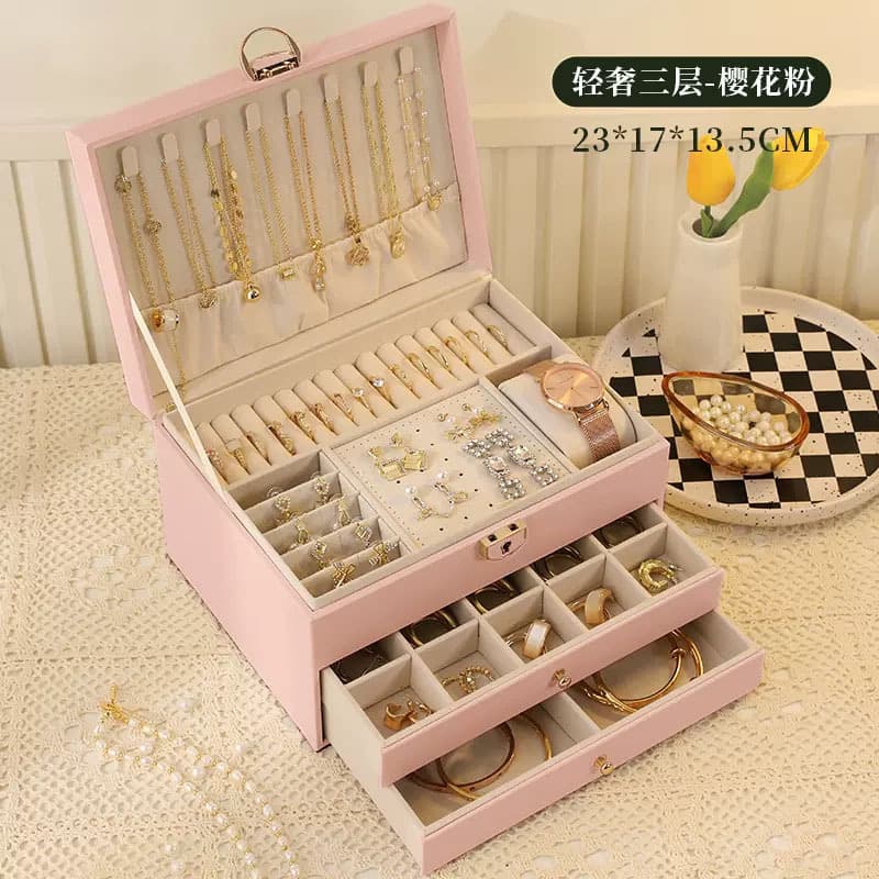 Storage system, high-end storage box, sophisticated necklace and earrings, jewelry, capacious accessory 8
