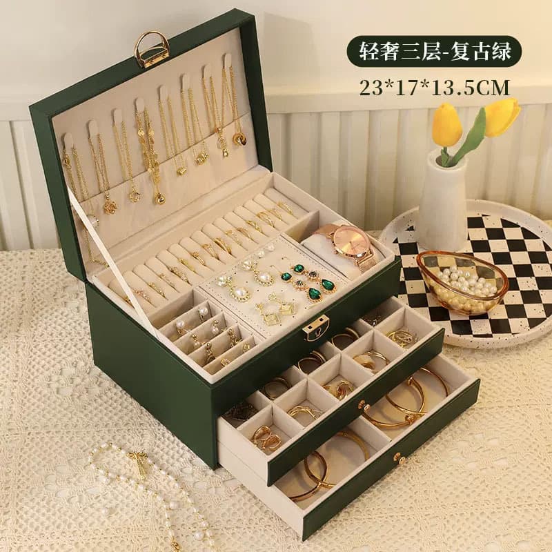 Storage system, high-end storage box, sophisticated necklace and earrings, jewelry, capacious accessory 9