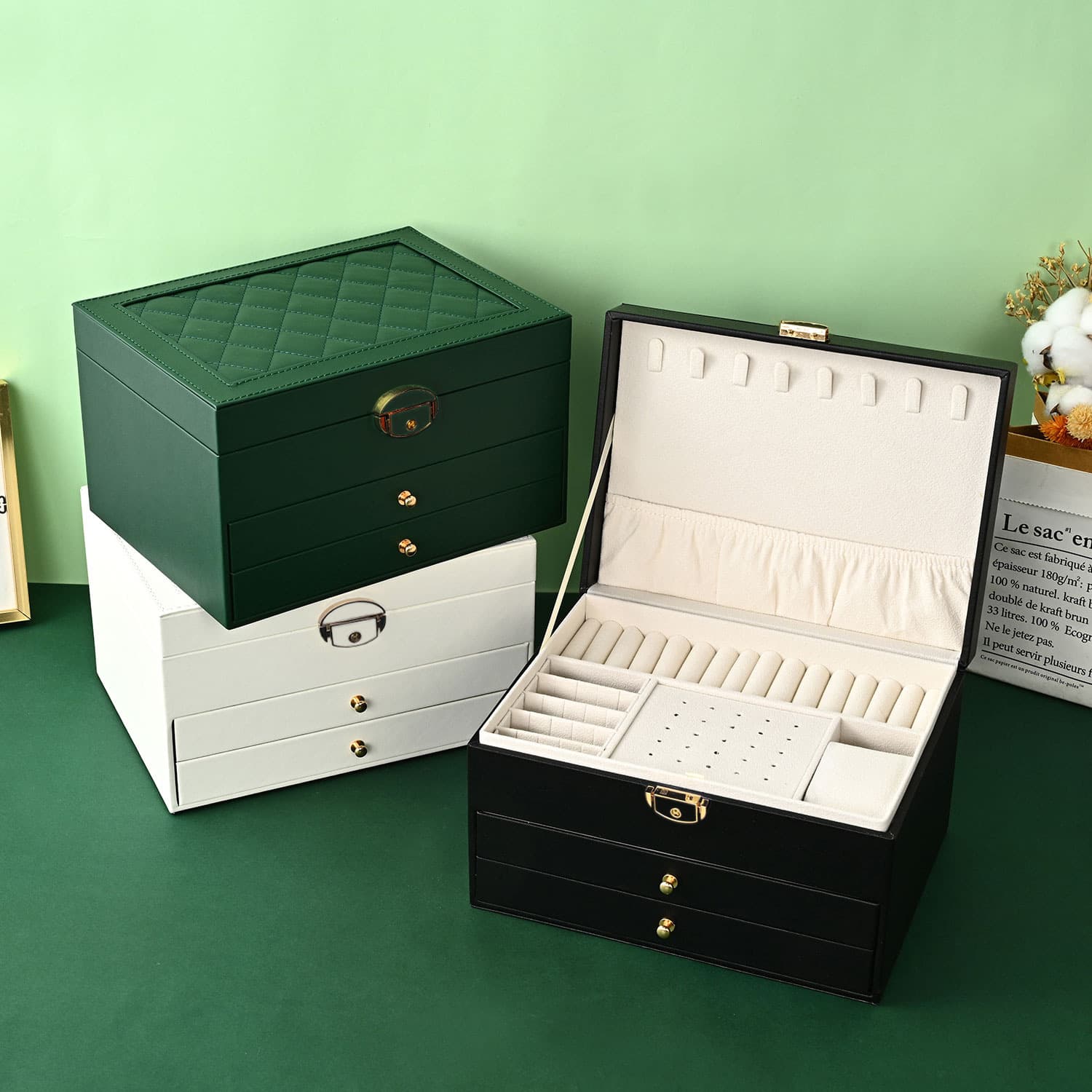 Storage system, high-end storage box, sophisticated necklace and earrings, jewelry, capacious accessory 1
