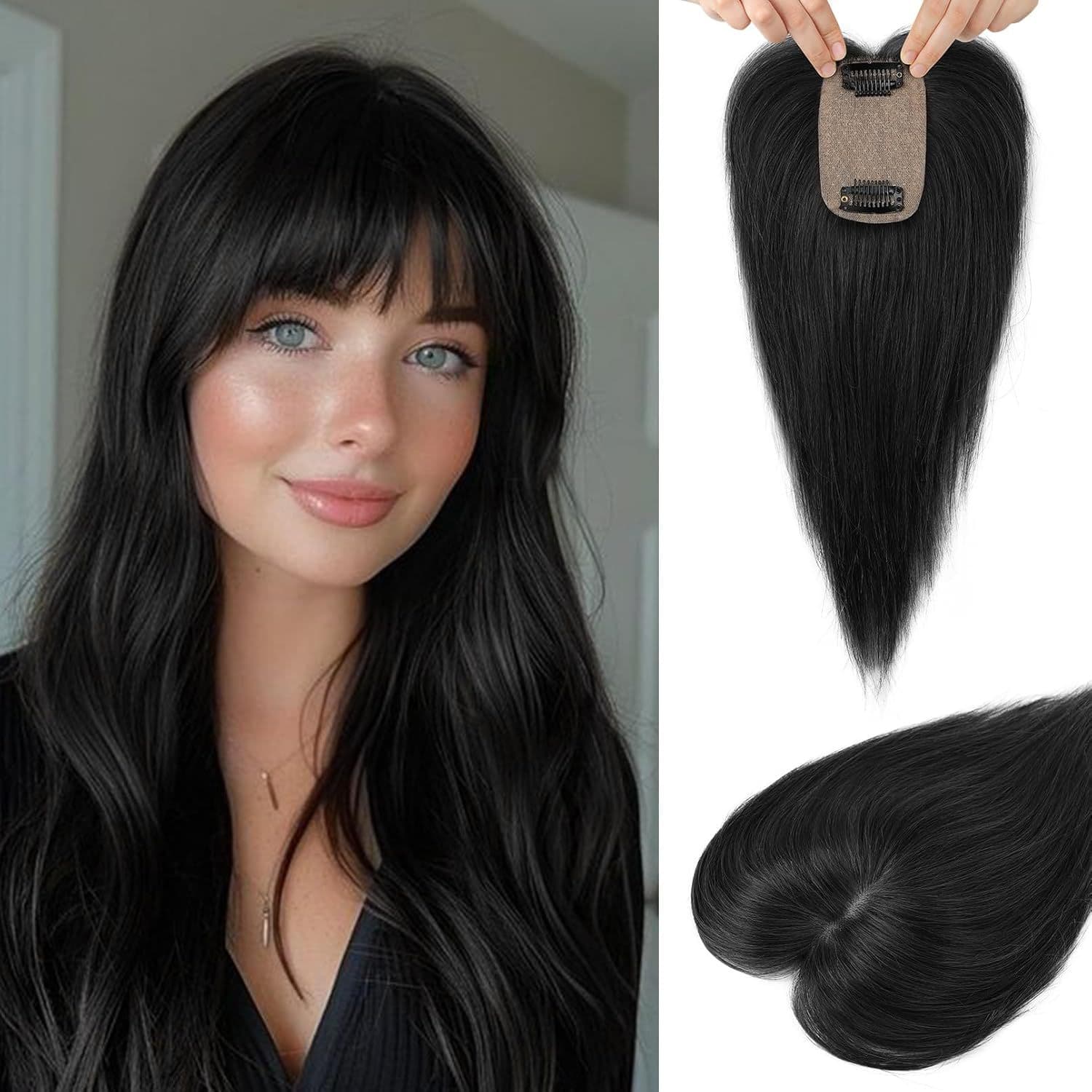European and American beauty wig human hair foreign trade wig human hair replacement piece to cover thinning hair wig piece 2