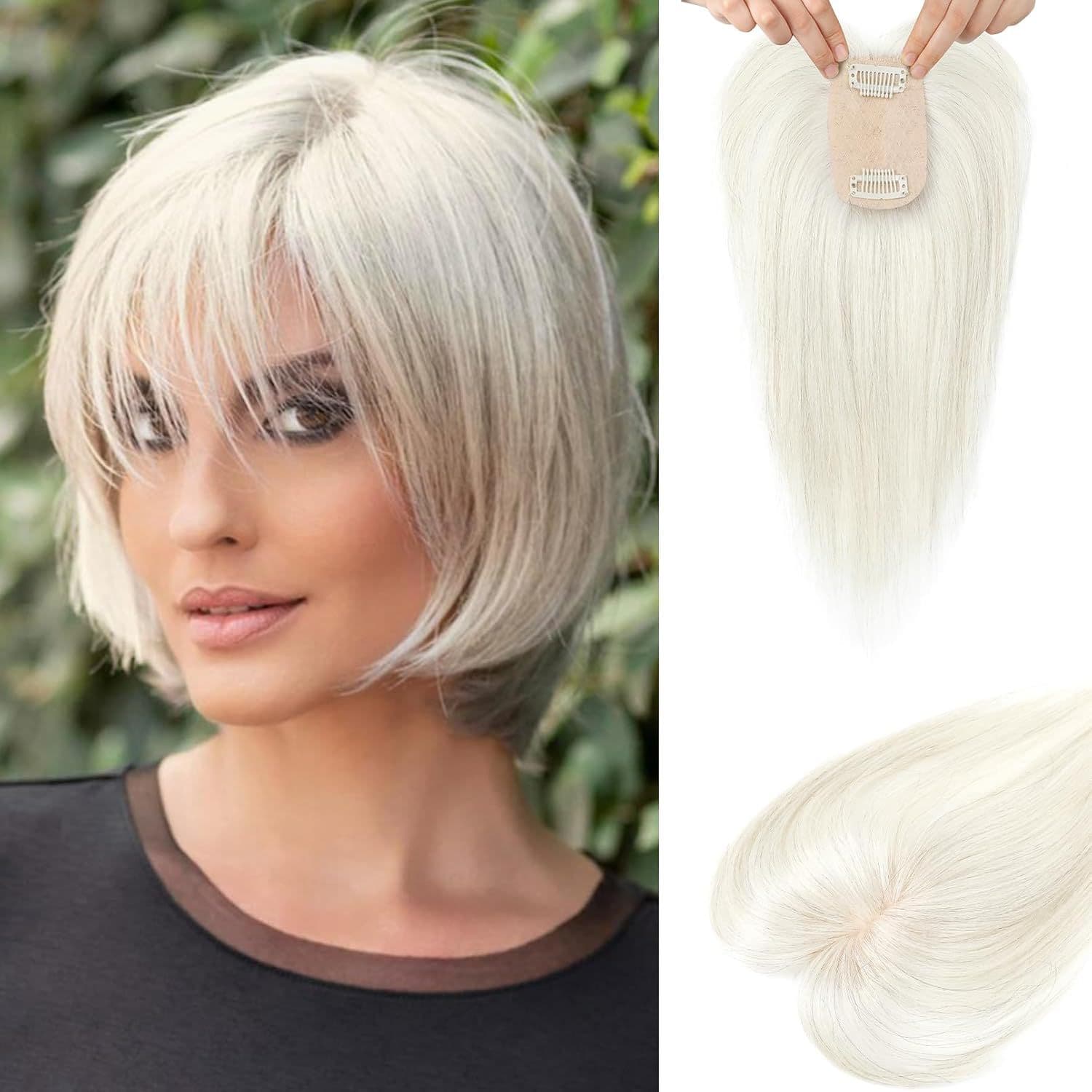 European and American beauty wig human hair foreign trade wig human hair replacement piece to cover thinning hair wig piece 5