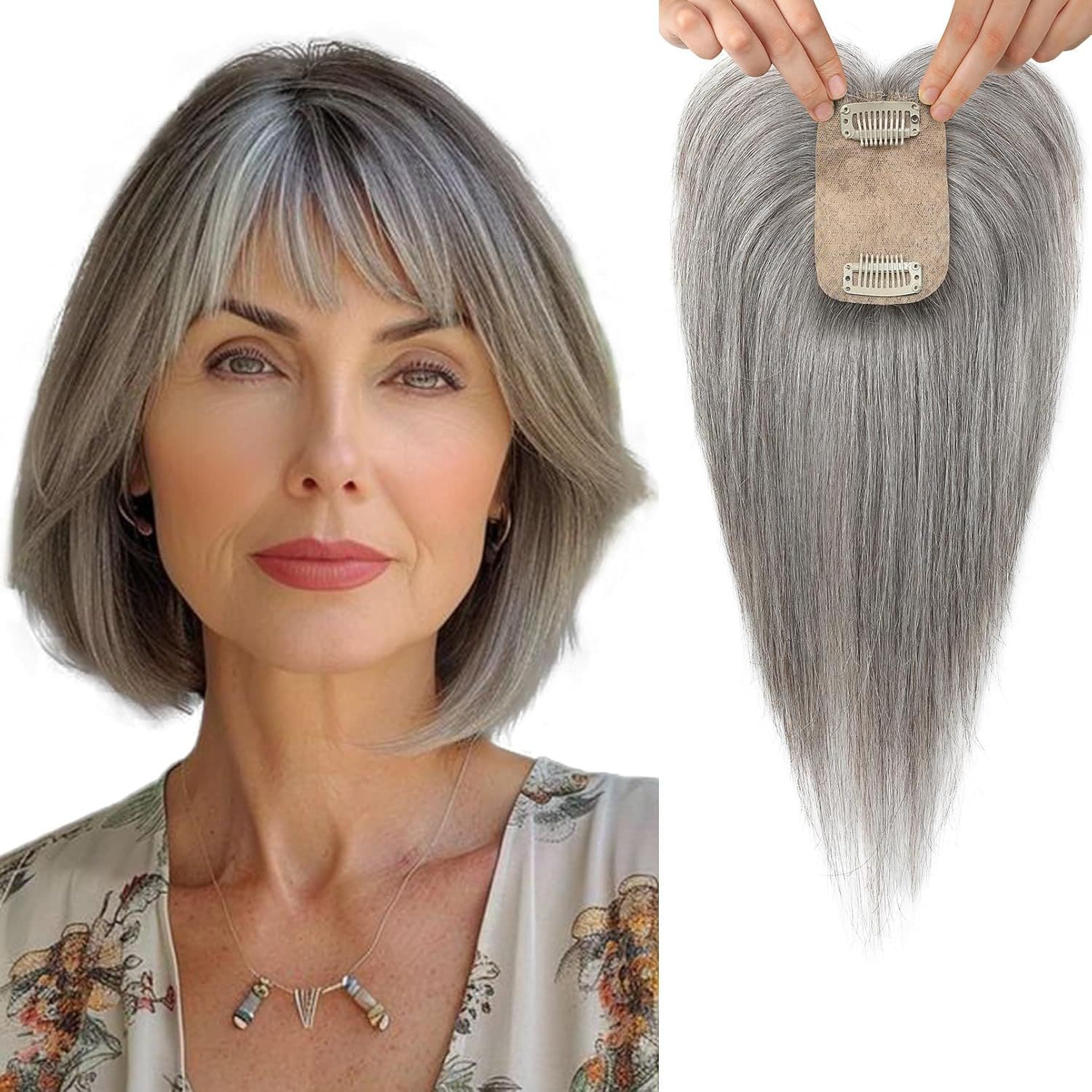 European and American beauty wig human hair foreign trade wig human hair replacement piece to cover thinning hair wig piece 1