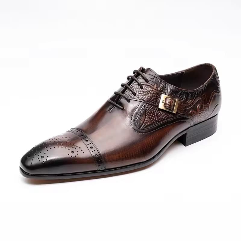 Men's classic quality dress, genuine leather, European style 3
