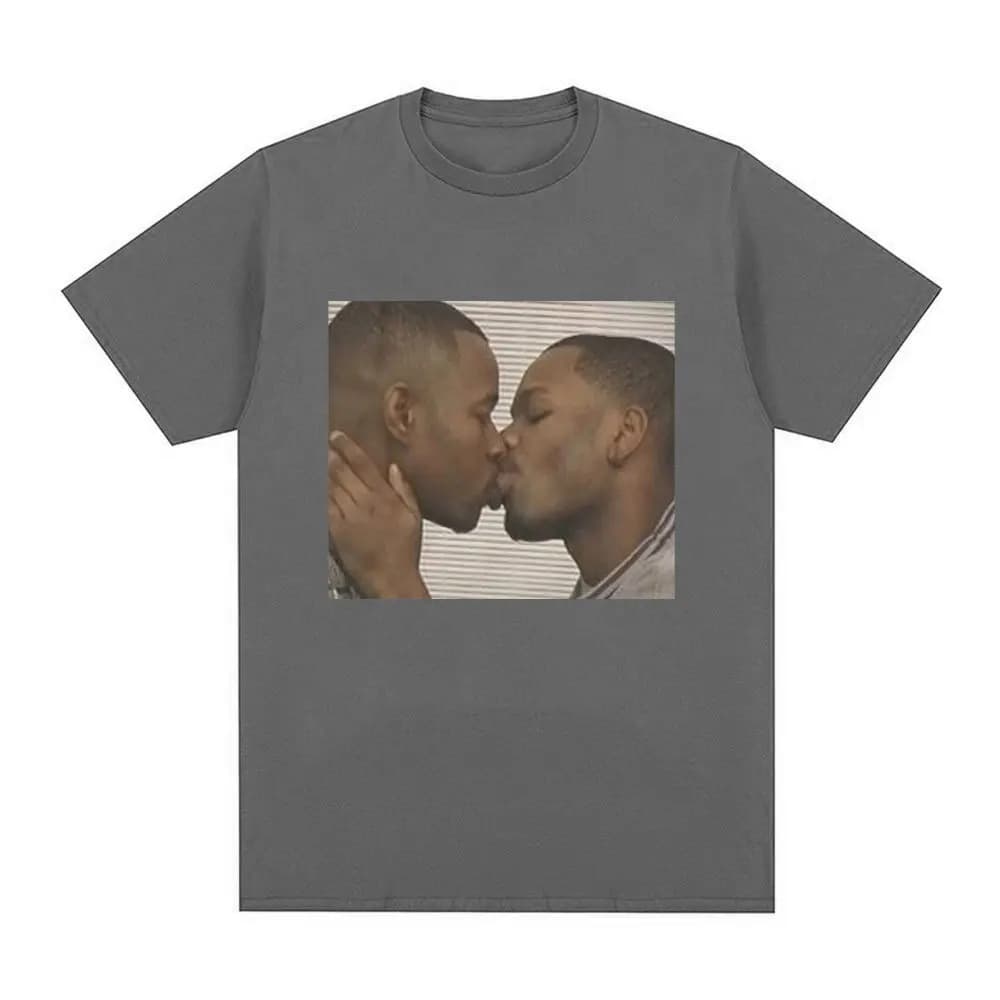 Men's fashionable retro short sleeve T-shirt hip-hop style for leisure, oversize 2
