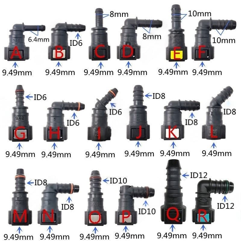 Car Fuel Line Quick Connector 9.49 ID6 ID8 Gasoline Diesel Dual Clamp 1
