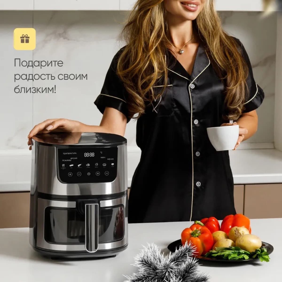 Russian7L air fryer household multi-function smart electric fryer fryer chip machine Russia cross-border delivery 4