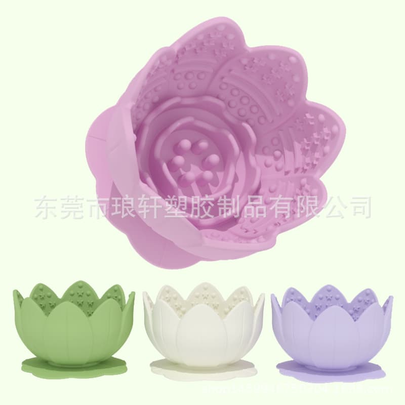 Amazon's new cross-border silicone pet slow food bowl cat and dog bowl anti-roll round cat and dog food utensils cat and dog food utensils 4