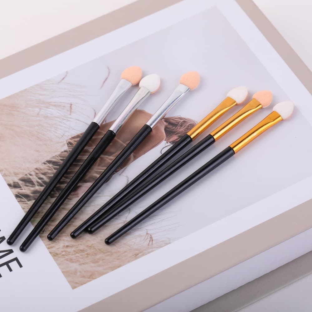 Latex sponge eye shadow stick long pole single head two-color heart-shaped eye shadow brush beginner eye brush beauty tools wholesale 2