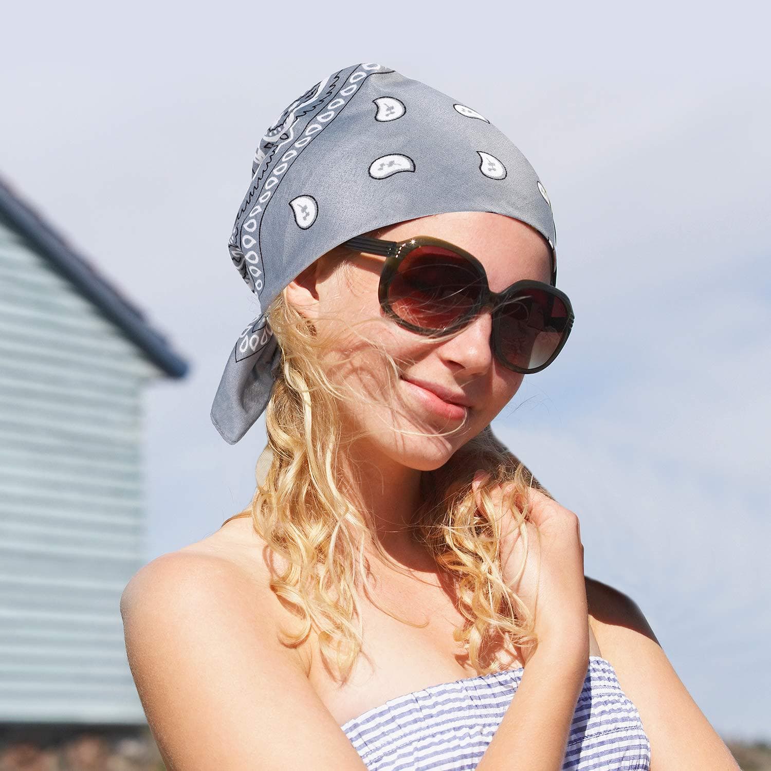 Scarf, travel headband, handkerchief for men and women, hat with bow, wallet, bag accessory, Birthday gift 2