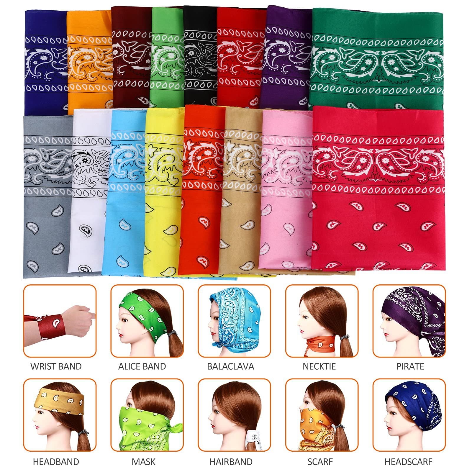 Scarf, travel headband, handkerchief for men and women, hat with bow, wallet, bag accessory, Birthday gift 4
