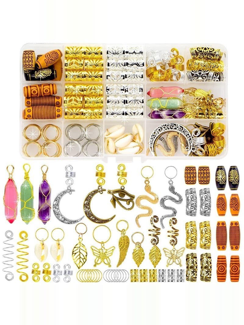 [African Hair Rings Beads Cuffs Tubes Hair Braids Accessories] 5