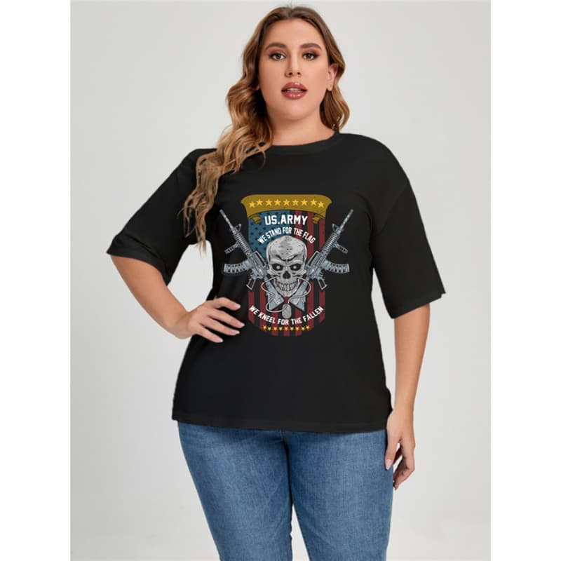 6xl skull and t neck t plus summer women millennium shirt new crew member print graphic letters street shirt