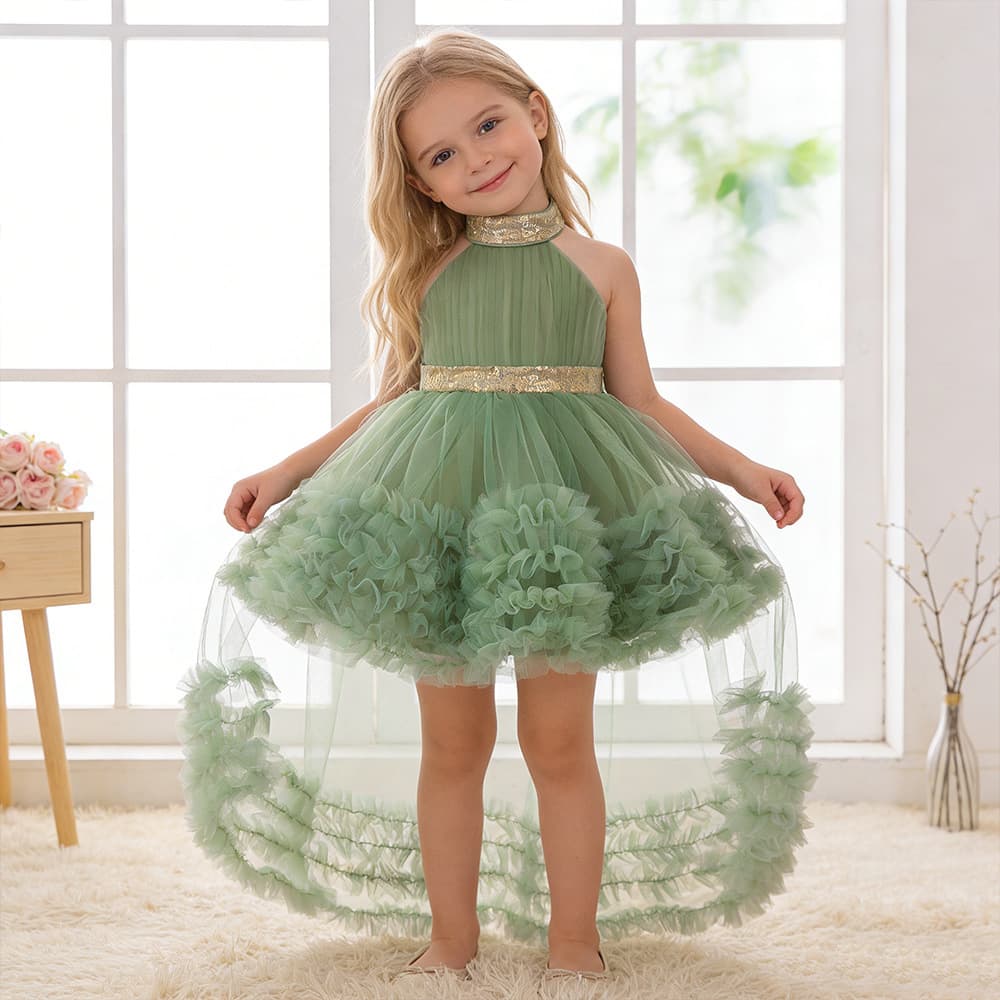 Black children's dress, small princess costume, girl's skirt, piano performance costume 2