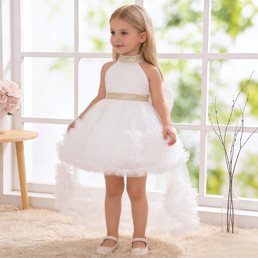 Black children's dress, small princess costume, girl's skirt, piano performance costume 3