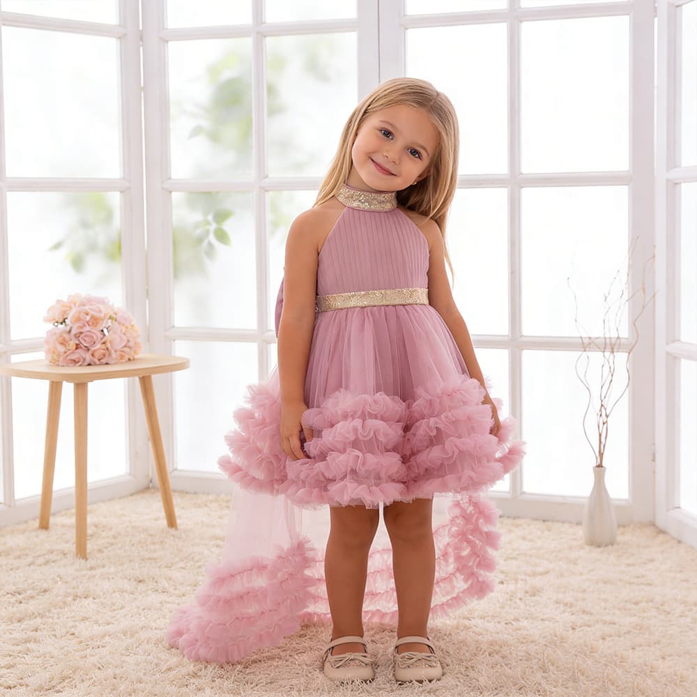Black children's dress, small princess costume, girl's skirt, piano performance costume