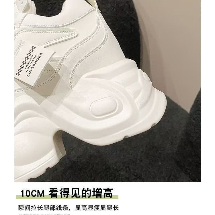 2025 summer new model, 9cm high-heeled women's shoes, thick sole, small high-heeled dad's shoes, versatile sports and casual shoes 5