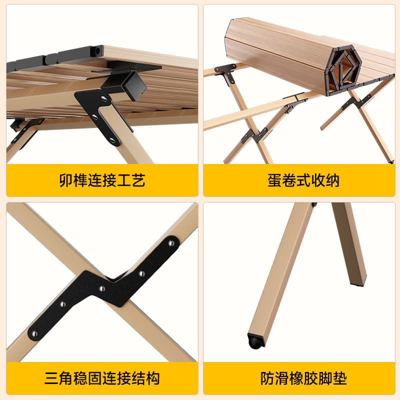 Outdoor camping essentials Folding table Camping stall Egg roll table Extended folding table Folding chair Kemet 4