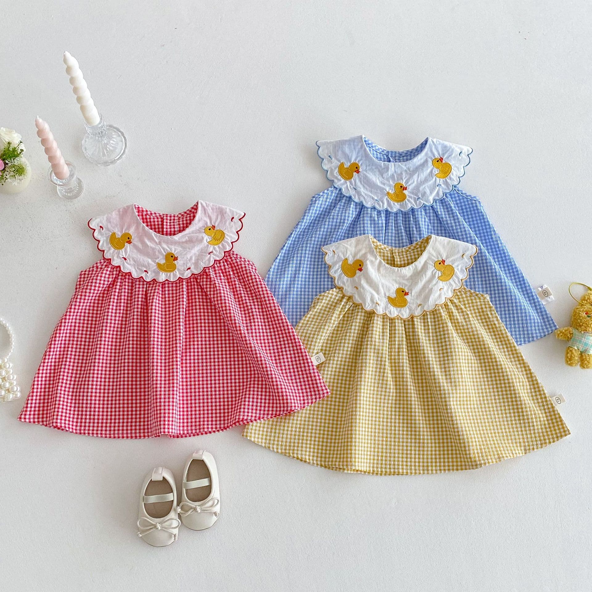 Summer sleevless dress, cartoon children's girl's skirt, Korean style, with embroidery 2