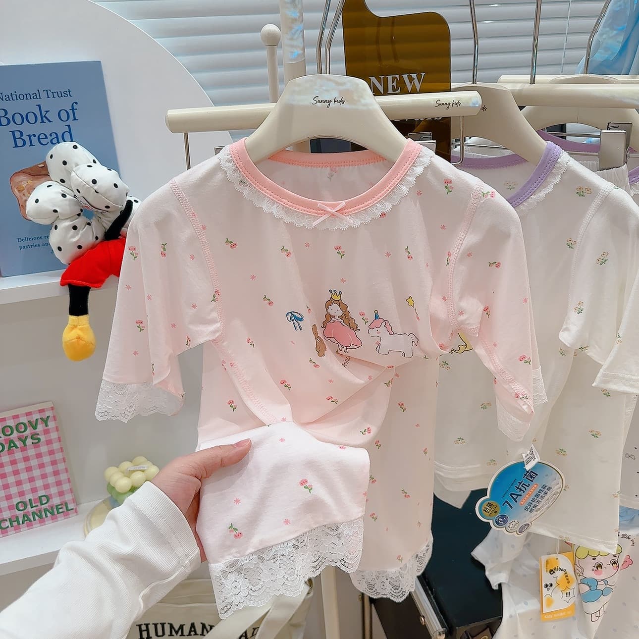 Children's summer thin pijama, sleeves, set, uniform for men and women, for teenagers 3