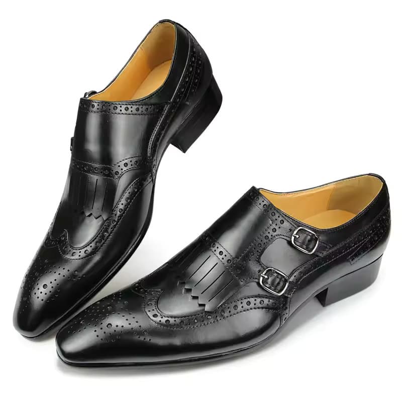 Brock office casual shoes man monk with genuine leather men's shoes everyday style formal shoes comfortable