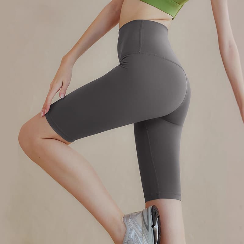 Leggings, thin trousers, underwear for hips shape correction, sports shorts, set for gym, high waist, for running