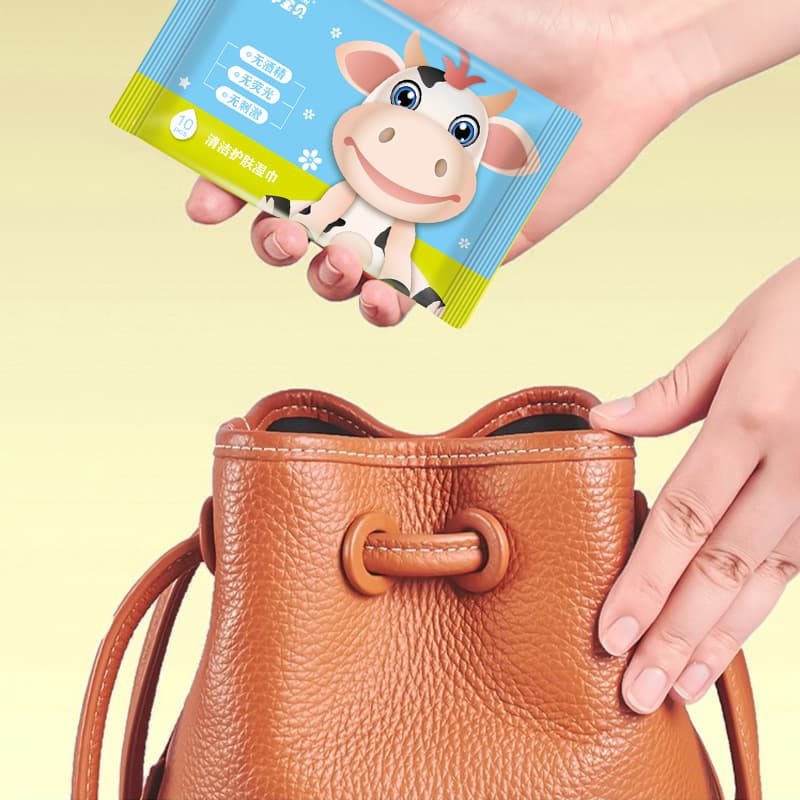 Children's wet wipes, handheld small bag for early age for new born, compact format for carrying 4