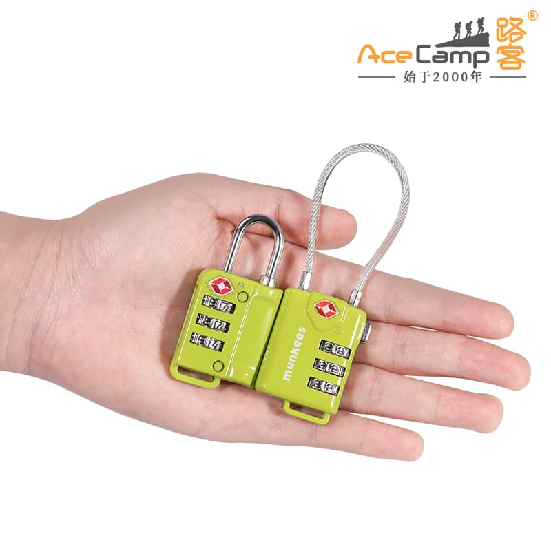Munkees small padlock customs lock tsa password lock suitcase anti-theft wire consignment customs clearance travel backpack lock 3