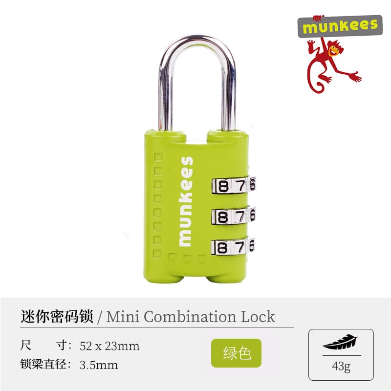 Munkees small padlock customs lock tsa password lock suitcase anti-theft wire consignment customs clearance travel backpack lock 6