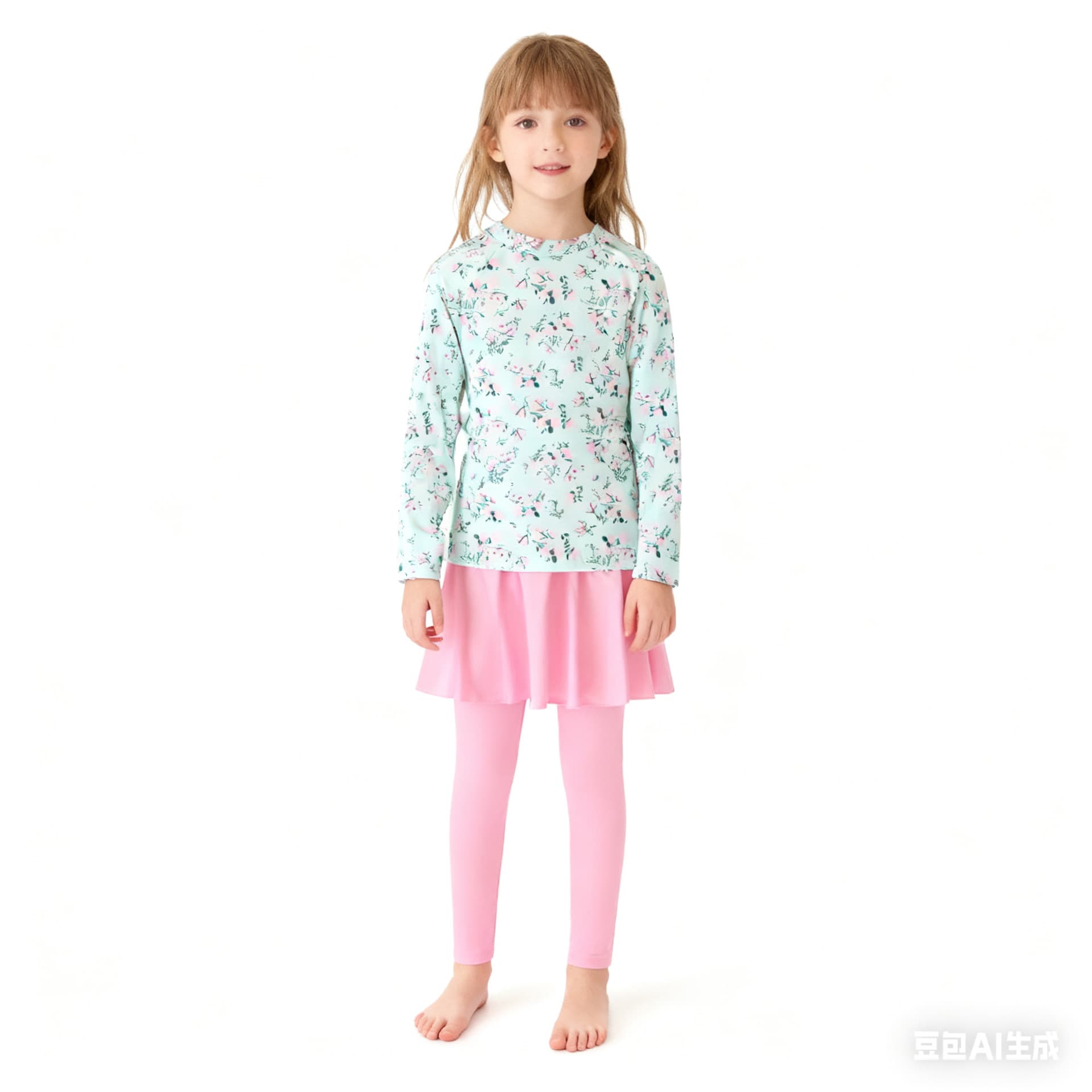 Children's swimwear, long-sleeve, quick dry trousers, sun protection, for teenagers 2