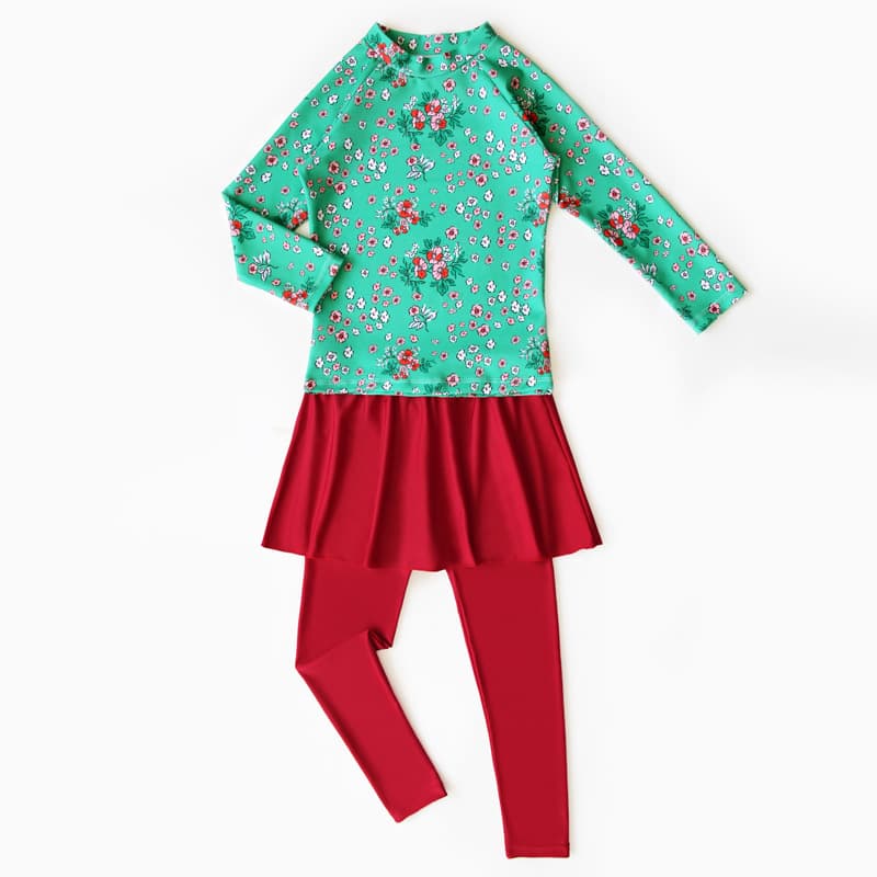 Children's swimwear, long-sleeve, quick dry trousers, sun protection, for teenagers 4