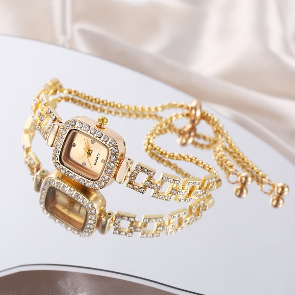 (Cross-border trading), diamond quartz bracelet, fashionable sophisticated square watch