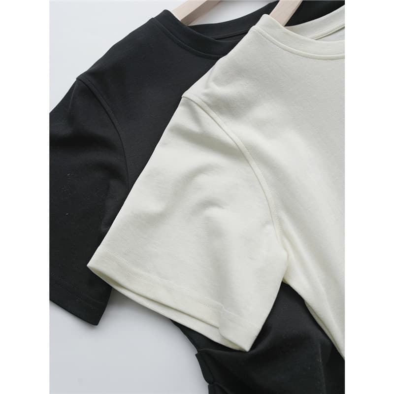 However, LEM@iere design feels Japanese triax tian silk waist waist elegant short -sleeved Tee 5