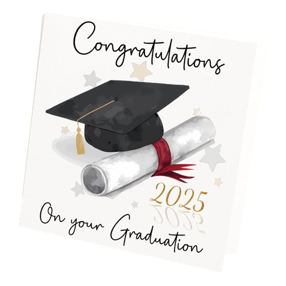 Cross-border graduation gift card, congratulations graduation card with capitals and scroll, including envelope 5