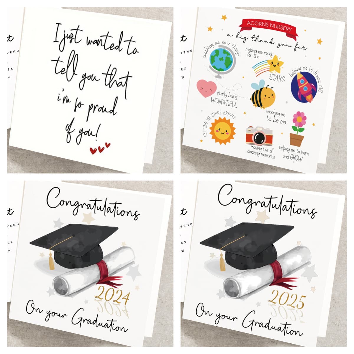 Cross-border graduation gift card, congratulations graduation card with capitals and scroll, including envelope 1
