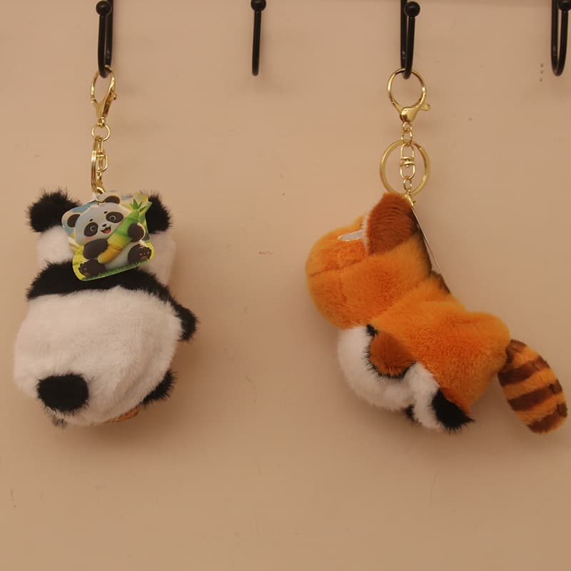Doll, minifigure, plush keychain, toy, with little bears, panda 3