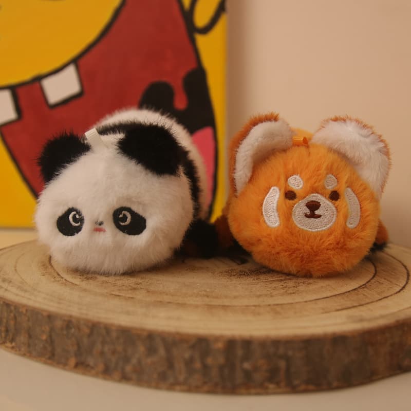 Doll, minifigure, plush keychain, toy, with little bears, panda 1
