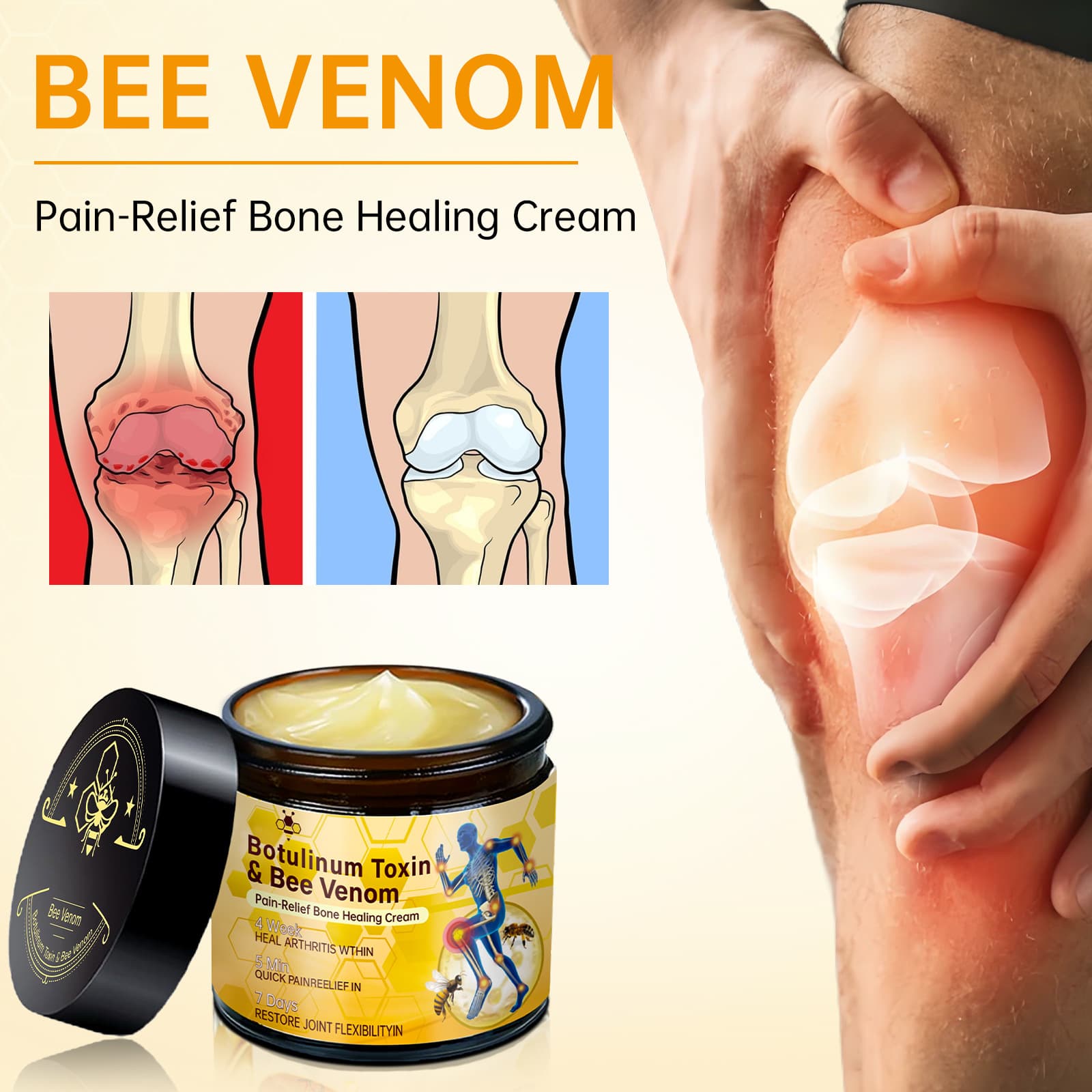 Cross-border new bee venom body joint soothing care cream neck back body joint external care cream 60g 1