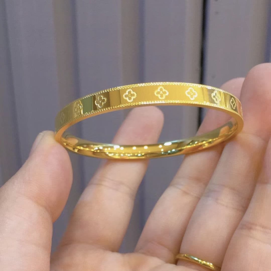 Vietnamese Shajin Lucky Grass Bracelet Fashion Commuter OL Women's Copper Gold Plated Jewelry Matching Source Spot Package 2