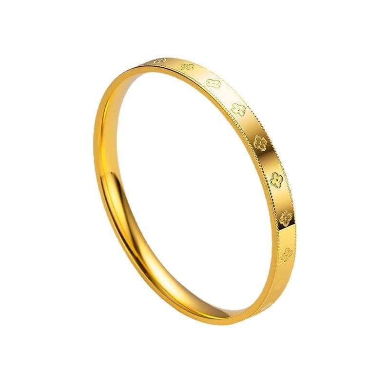Vietnamese Shajin Lucky Grass Bracelet Fashion Commuter OL Women's Copper Gold Plated Jewelry Matching Source Spot Package 5