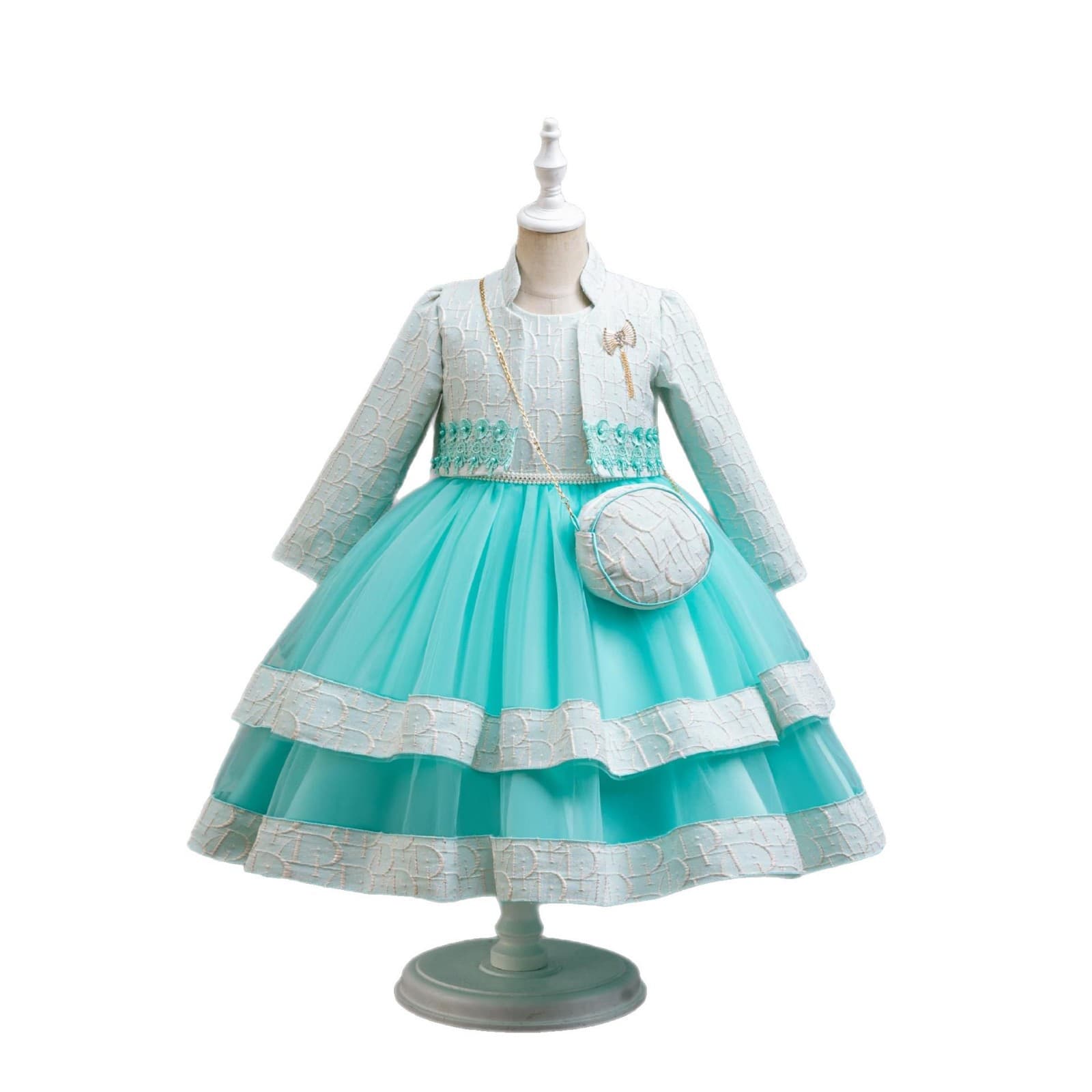 Set, universal evening dress, small princess costume girl's, western style, 3 piece set, (Physicals) 5