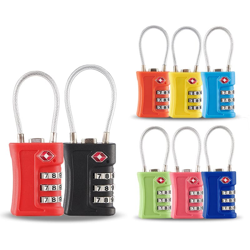 Customs Lock Travel Luggage Locker Gym Color Matching Wire Rope TSA Customs Password Padlock Password Lock 5