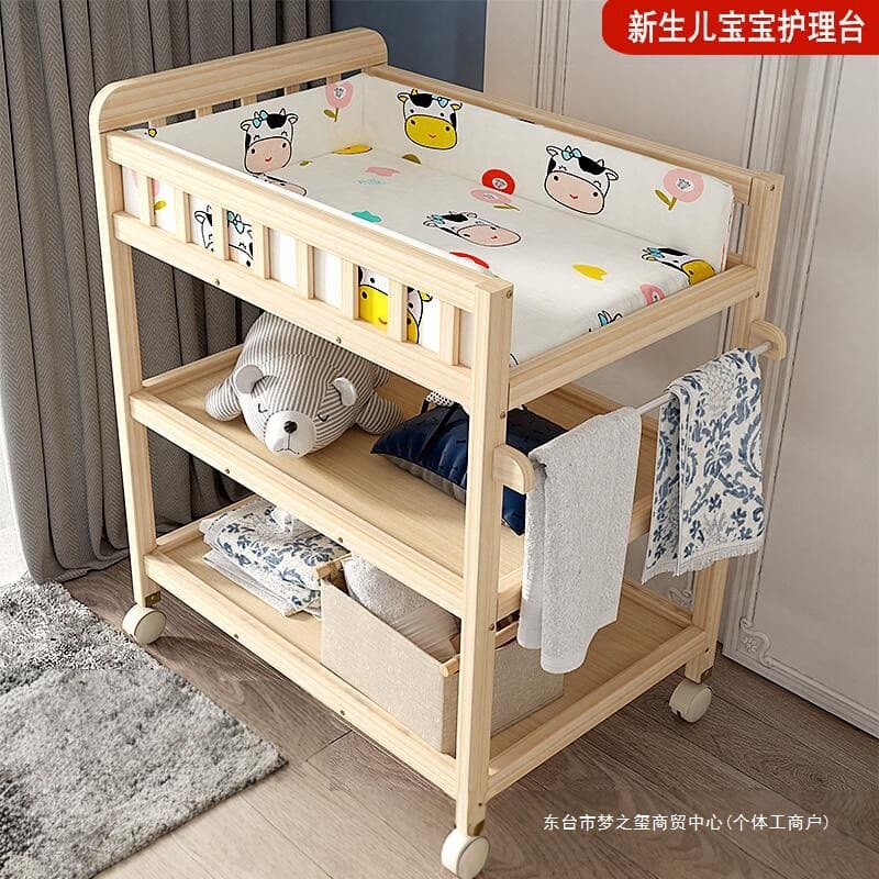 Diaper table from natural wood, universal children's massager for new born for baby 1