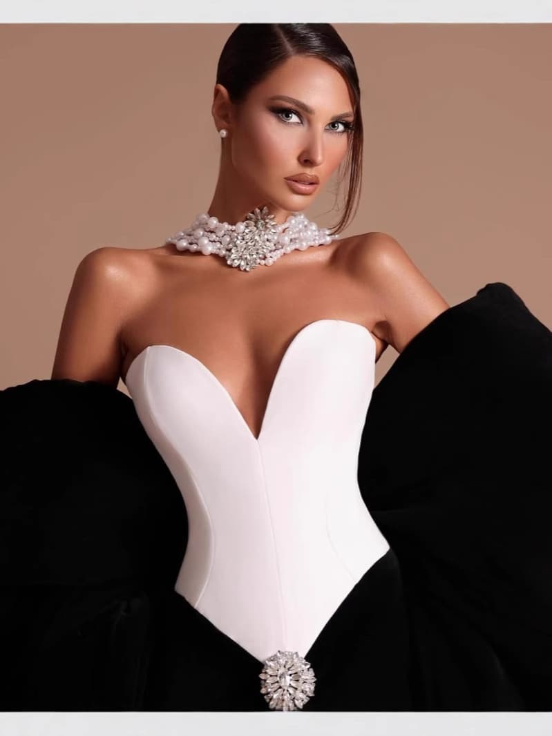 (Cross-border trading), colored tube top, fashionable dress, elastic bandage, European style, hip-accented 2