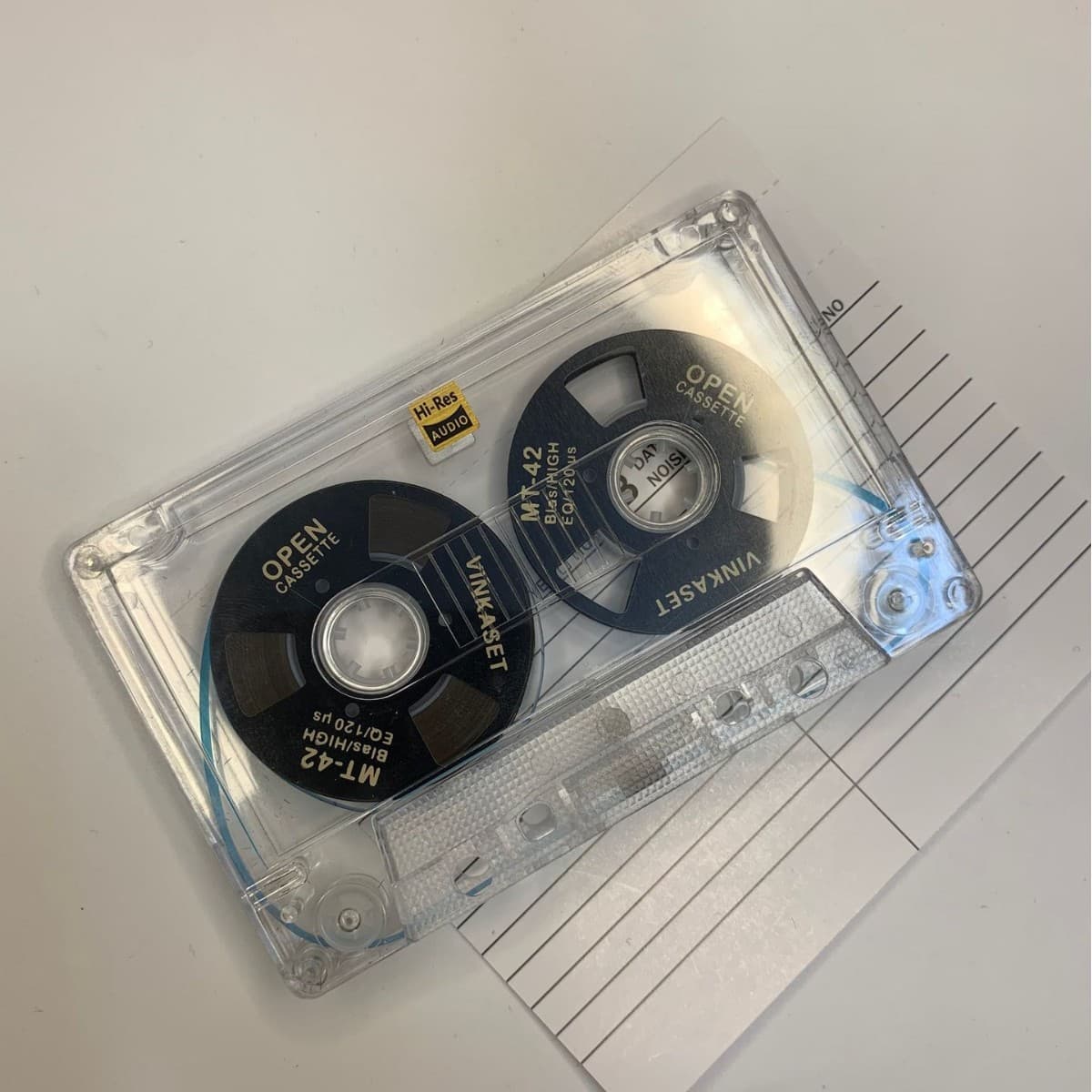 Small open tape metal double-sided tape 50 minutes Class new and transparent cassette with blank tape cassette 7