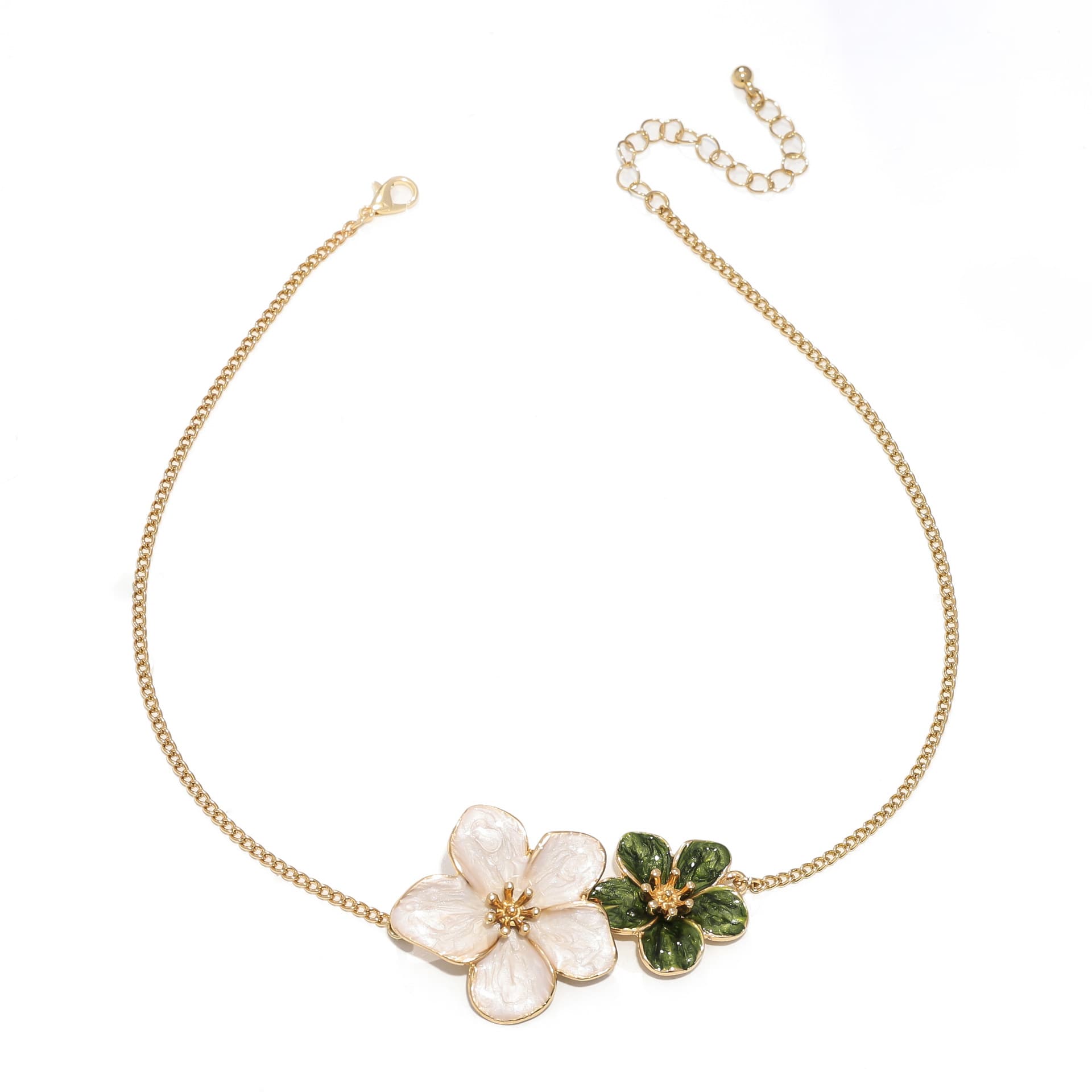 Summer universal necklace, small design chain for key bag , Amazon, flowered, high-quality style, light luxury style, trend of season, bright catchy style 5
