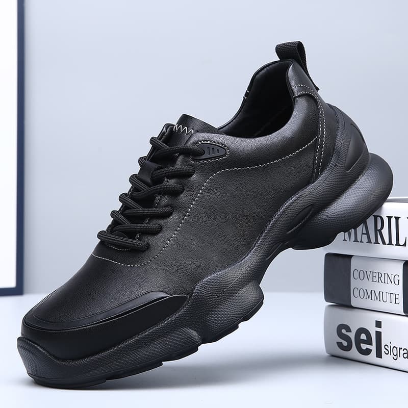 Summer leather breathable walking shoes, sports lightweight casual footwear for leisure, non-slip running sneakers 2