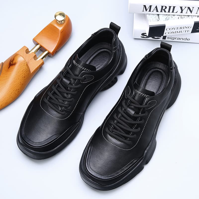 Summer leather breathable walking shoes, sports lightweight casual footwear for leisure, non-slip running sneakers 4